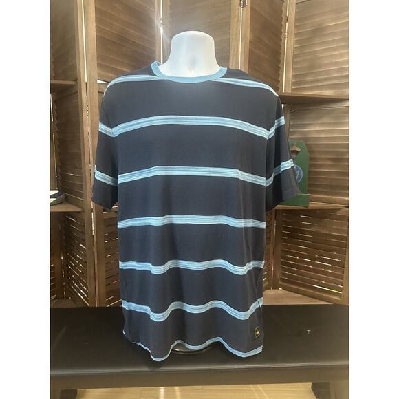 Scotch & Soda L Large Men’s Short Sleeve tshirt Blue Stripes NWT $58 MSRP - Picture 1 of 4
